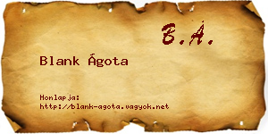 Blank Ágota névjegykártya