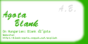 agota blank business card